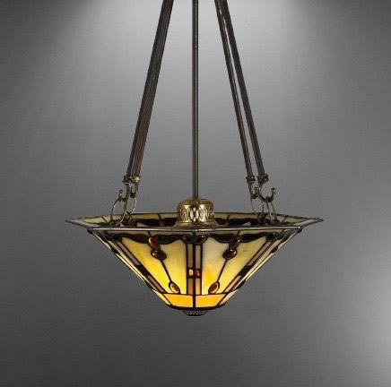 Octagonal Leaded Glass Inverted Dome